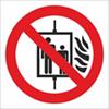 In the event of fire do not use lift vinyl adhesive Sign 100mm x 100mm