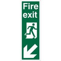 Fire Exit Sign Arrow Down Left 15 x 45 cm