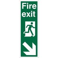 Fire Exit Sign Arrow Down Right 15 x 45 cm