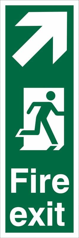 Fire Exit Sign Arrow Up Right 15 x 45 cm