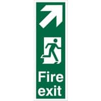 Fire Exit Sign Arrow Up Right 15 x 45 cm