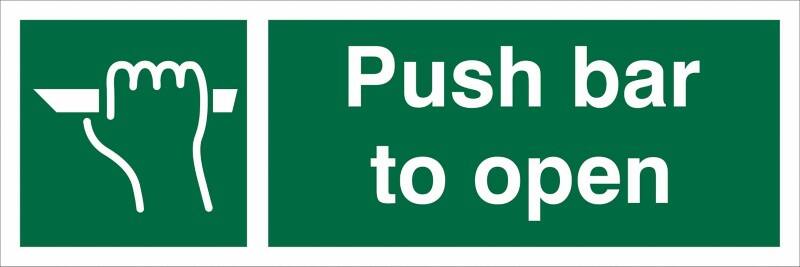 Adhesive Sign Push Bar To Open Vinyl 30 x 10 cm