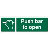 Adhesive Sign Push Bar To Open Vinyl 30 x 10 cm
