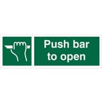 Push bar to open vinyl adhesive Sign 300mm x 100mm