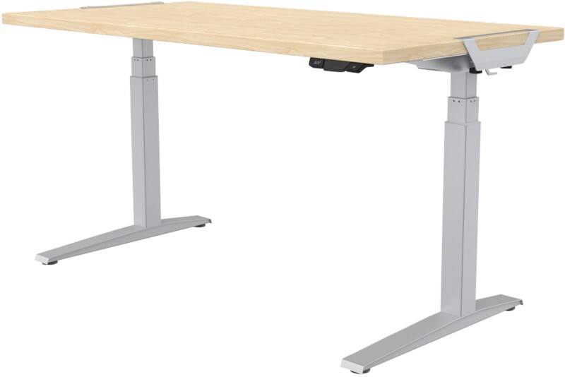 Fellowes Levado Electronically Height Adjustable Sit Stand Desk Rectangular Maple T-Foot 1,829 (W) x 698 (D) x 1,257 (H) mm MFC (Melamine Faced Chipboard), PVC (Polyvinyl Chloride), Steel
