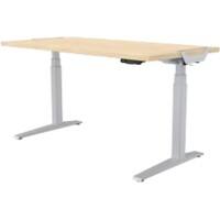 Fellowes Levado Electronically Height Adjustable Sit Stand Desk Rectangular Maple T-Foot 1,829 (W) x 698 (D) x 1,257 (H) mm MFC (Melamine Faced Chipboard), PVC (Polyvinyl Chloride), Steel