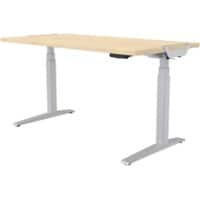 Fellowes Levado Electronically Height Adjustable Sit Stand Desk Rectangular Maple T-Foot 1,829 (W) x 698 (D) x 1,257 (H) mm MFC (Melamine Faced Chipboard), PVC (Polyvinyl Chloride), Steel