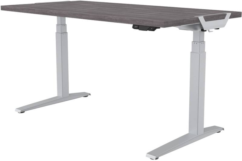 Fellowes Levado Electronically Height Adjustable Sit Stand Desk Rectangular Oak T-Foot 1,829 (W) x 698 (D) x 1,257 (H) mm MFC (Melamine Faced Chipboard), PVC (Polyvinyl Chloride), Steel