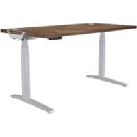 Fellowes Levado Electronically Height Adjustable Sit Stand Desk Rectangular Walnut T-Foot 1,829 (W) x 698 (D) x 1,257 (H) mm MFC (Melamine Faced Chipboard), PVC (Polyvinyl Chloride), Steel