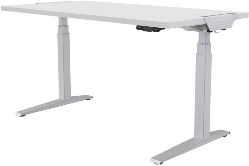 Fellowes Levado Electronically Height Adjustable Sit Stand Desk Rectangular White T-Foot 1,829 (W) x 698 (D) x 1,257 (H) mm MFC (Melamine Faced Chipboard), PVC (Polyvinyl Chloride), Steel