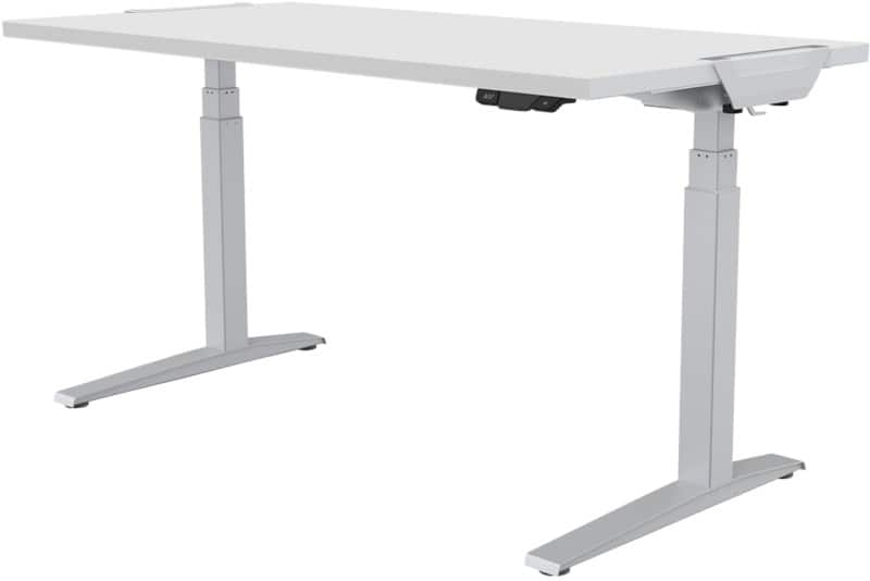 Fellowes Levado Electronically Height Adjustable Sit Stand Desk Rectangular White T-Foot 1,829 (W) x 698 (D) x 1,257 (H) mm MFC (Melamine Faced Chipboard), PVC (Polyvinyl Chloride), Steel
