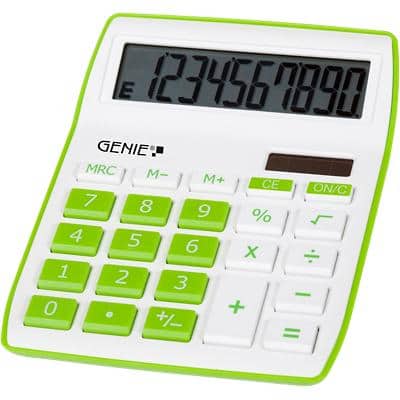 GENIE Desktop Calculator 840 G 10 Digit Display Green