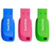 SanDisk USB 2.0 Flash Drive Cruzer Blade 32 GB Blue, Green, Pink Pack of 3