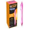 BIC Gel-ocity Quick Dry Gel Pen Pink Medium 0.30 mm Refillable Pack of 12