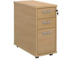 Dams International Mobile Pedestal with 2 Lockable Shallow Drawers and 1 Filing Drawer Wood TNMPO 300 x 600 x 630mm Oak
