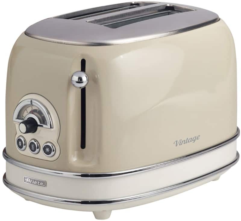 Ariete Toaster 2 Slices Stainless Steel Vintage 810W Beige