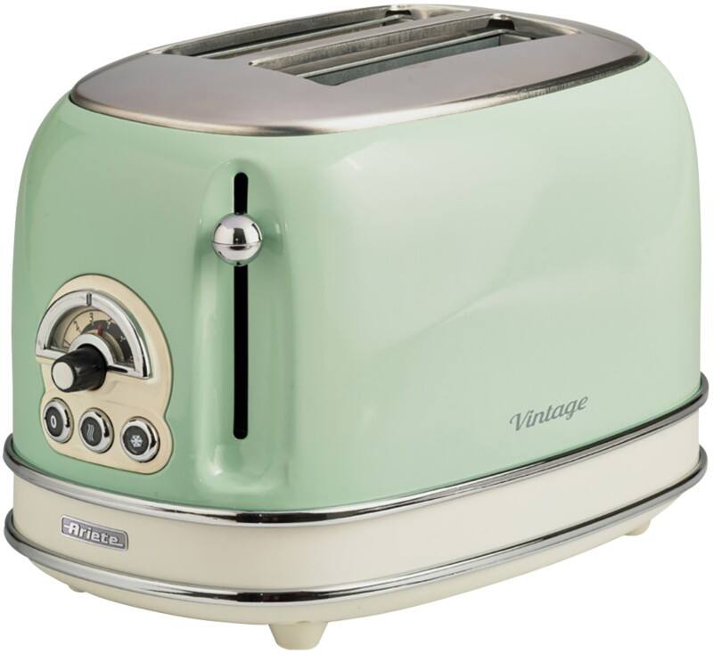 Ariete Toaster 2 Slices Stainless Steel Vintage 810W Green