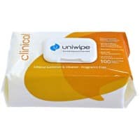 uniwipe Wet Cleaning Wipes Clinical 25cm 100 Sheets