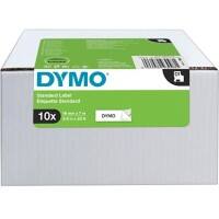 Dymo D1 2093098 / 45803 Authentic Label Tape Self Adhesive Black Print on White 19 mm x 7m Pack of 10