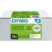 DYMO LW Address Label Authentic 99012 2093093 Adhesive Black on White 89 x 36 mm 12 Rolls of 260 Labels