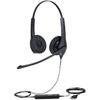 Jabra BIZ 1500 DUO Wired Stereo Headset Over the Head USB With Microphone Black