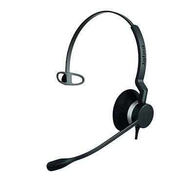 Jabra BIZ 2300 Wired Mono Headset Over the Head With Noise Cancellation USB With Microphone Black