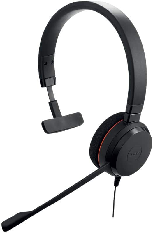 Jabra Evolve Evolve 20 MS Wired Headset Over-the-head USB Noise Cancelling Microphone Mono Black