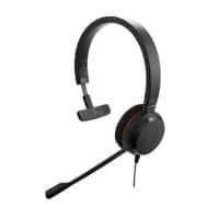 Jabra Evolve 20 MS Wired Mono Headset Over the Head With Noise Cancellation USB With Microphone Black