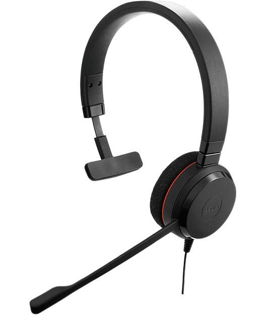 Jabra Evolve Wired Headset Over-the-head USB Noise Cancelling Microphone Mono 20 SE MS Black