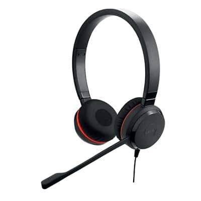 Jabra Evolve 20SE UC Wired Stereo Telephone Headset Over the Head USB Type A With Microphone Black
