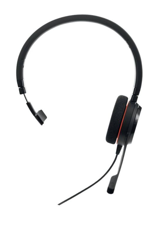Jabra Evolve 20 UC Wired Headset Over-the-head Noise Cancelling Microphone Mono Black