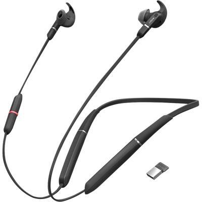 Jabra Evolve 65e MS Wireless Stereo Earphone Behind the Neck USB With Microphone Black