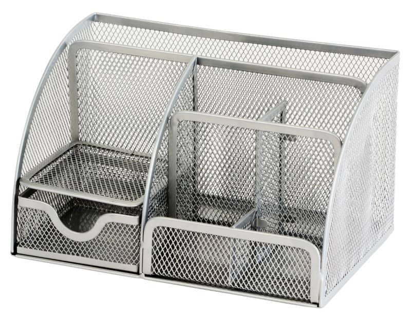Viking Desk Organiser Wire Mesh Silver 22.2 x 14 x 12.5 cm