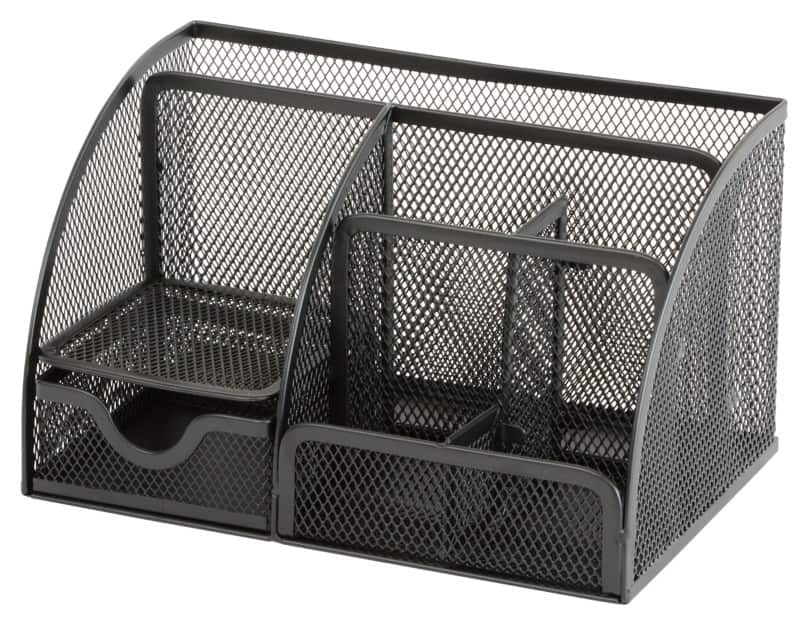 Viking Desk Organiser Wire Mesh Black 22.2 x 14 x 12.5 cm