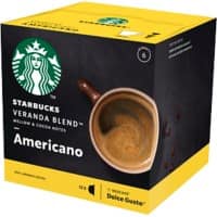 Starbucks Americano Veranda Caffeinated Ground Coffee Pods Box 8.5 g Pack of 12