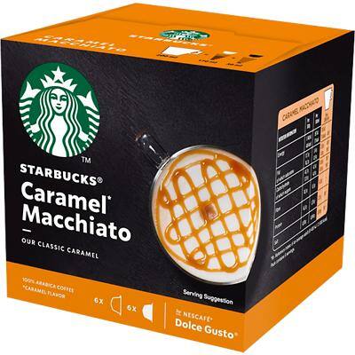 Starbucks Dolce Gusto Compatible Latte Macchiato Caramel Pods - 12