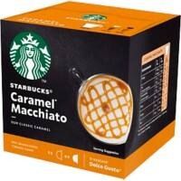 Starbucks Caffeinated Ground Coffee Pods Box Latte Macchiato Caramel 10.5 g Pack of 12