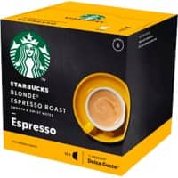 Starbucks Espresso Blonde Roast Caffeinated Ground Coffee Pods Box 5.5 g Pack of 12