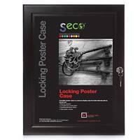 Stewart Superior Lockable Poster Case Wall Mounted Lockable 68 (W) x 93 (H) cm Black