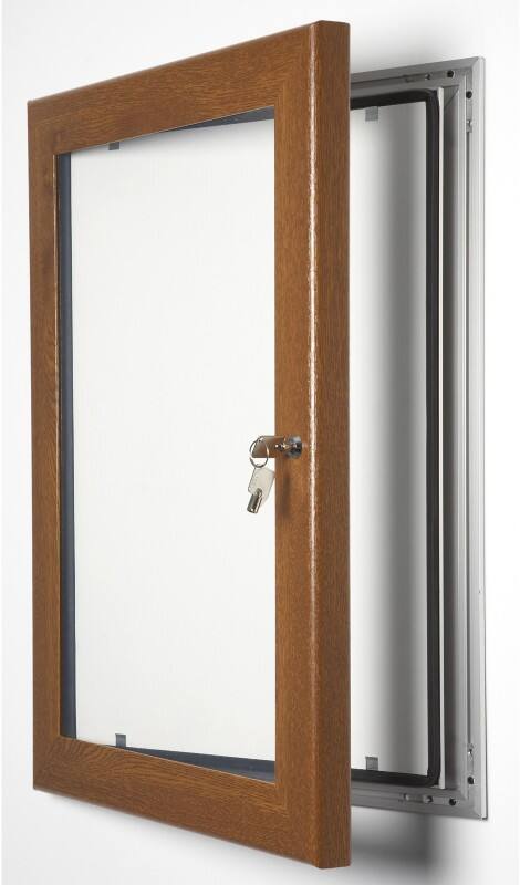 Stewart Superior Lockable Poster Case Wall Mounted Lockable 93 (W) x 128 (H) cm Brown