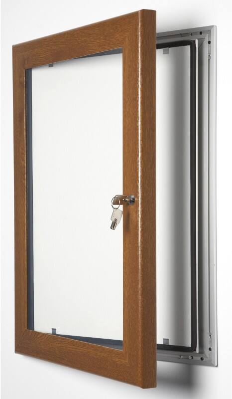 Stewart Superior Lockable Poster Case Wall Mounted Lockable 68 (W) x 93 (H) cm Brown