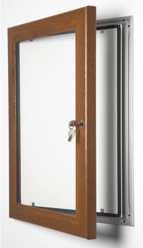 Stewart Superior Lockable Poster Case Wall Mounted Lockable 38 (W) x 51 (H) cm Brown