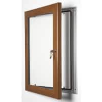 Stewart Superior Lockable Poster Case Wall Mounted Lockable 31 (W) x 38 (H) cm Brown