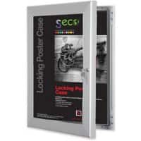 Stewart Superior Lockable Poster Case Wall Mounted Lockable 38 (W) x 51 (H) cm Silver