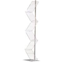 Stewart Superior Zig Zag Brochure Stand A4 Acrylic Silver