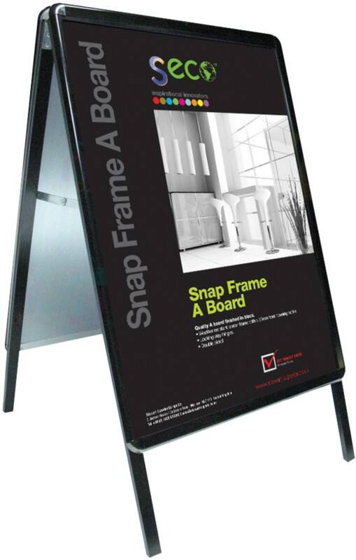 Seco Pavement Sign A1 Aluminium Black Weather proof, Wind resistant
