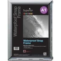 Stewart Superior Wall Mountable Waterproof Snap Frame A1 650 x 12 x 900 mm Silver