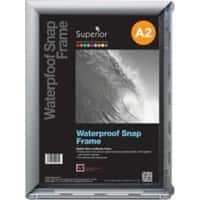 Stewart Superior Wall Mountable Snap Frame Waterproof A2 460 x 12 x 660 mm Silver