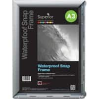 Stewart Superior Wall Mountable Waterproof Snap Frame A3 350 x 12 x 260 mm Silver