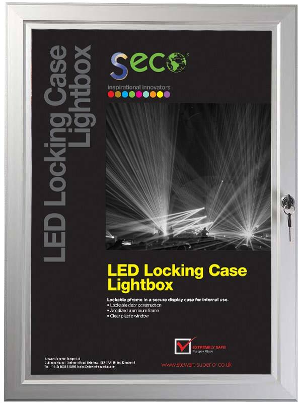 Stewart Superior Light Box Wall Mounted Lockable 30 (W) x 39 (H) cm Silver